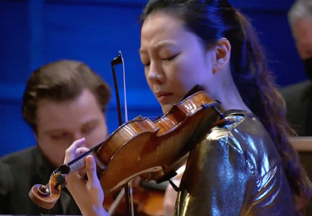 Woman playing the violin. From the concert.