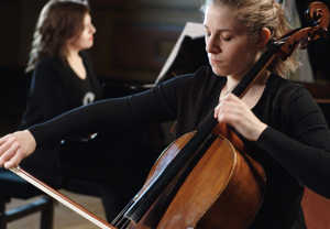 Woman playing cello, From the movie.