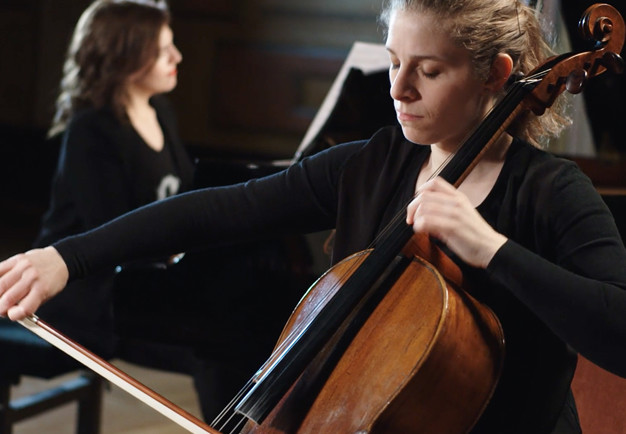 Woman playing cello, From the movie.