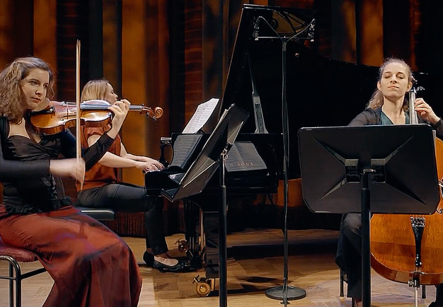 Three musicians playing. From the concert.